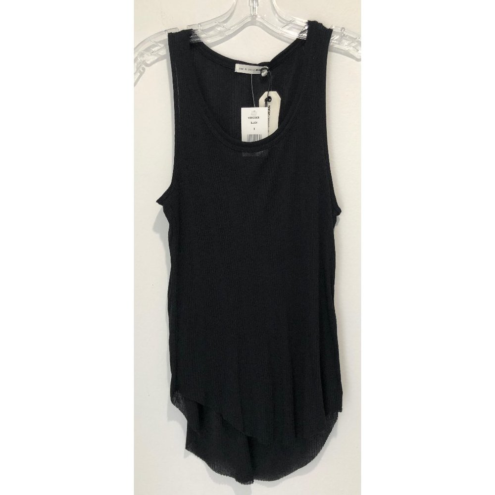 NWT Rag & Bone Black 90's High Low Ribbed Tank